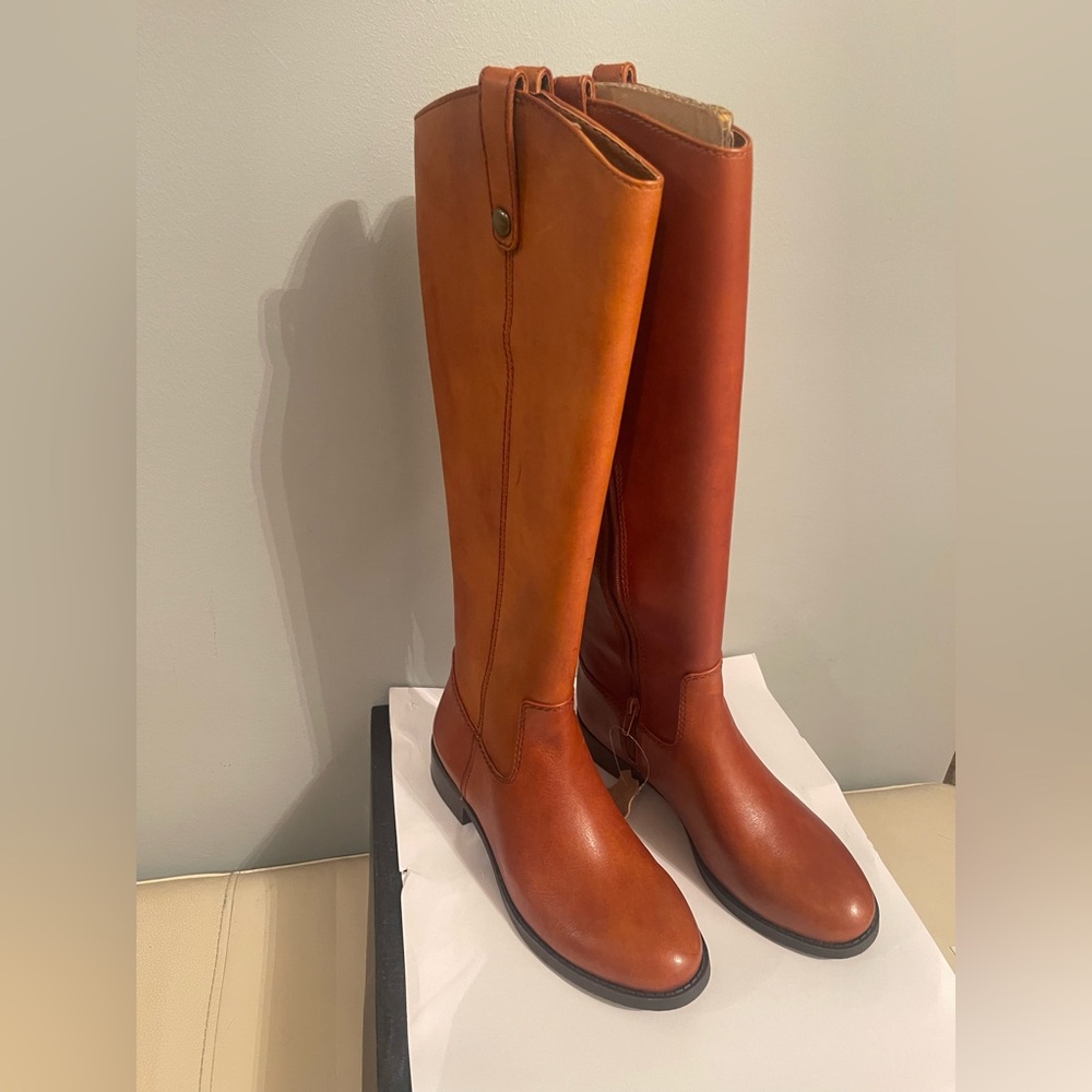New INC Brown Fawn Real Leather Riding Boot Size 5.5